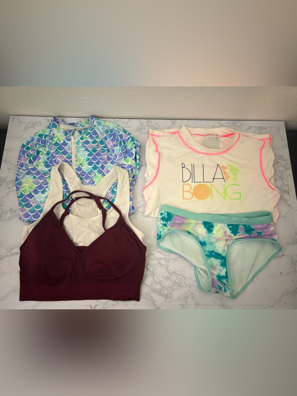 Wonder Nation Girls XL Billabong Speedo Justice Rashguard Sports Bra Lot Of 5